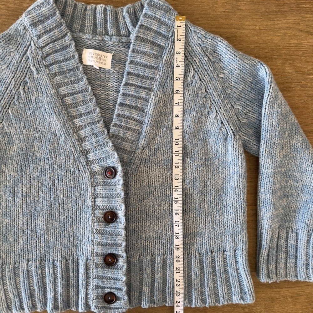 Maison Margiela chunky-knit oversized Boxy cardigan-Blue Melange-Designer Knit-S - Picture 8 of 16